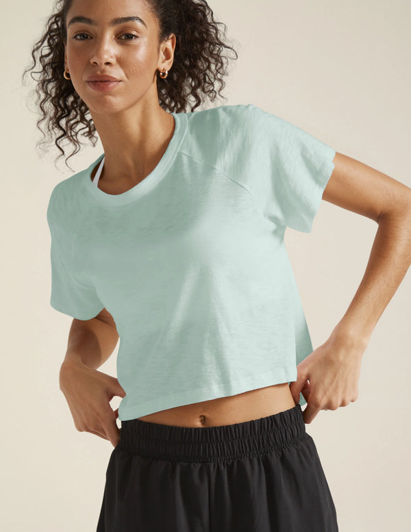 Signature High Low Cropped Tee in Tropical Waters