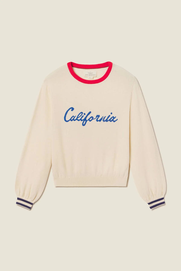 Ryann Sweater in Antique White with Blue California