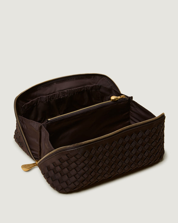 Caravan Medium Cosmetic Case in Chocolate