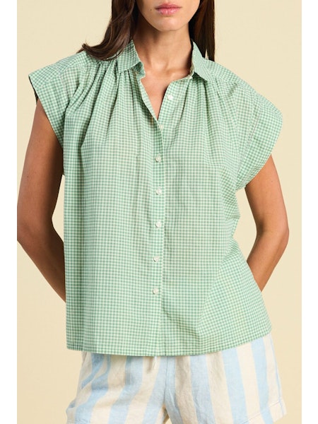 Della Shirt in Pistachio Gingham