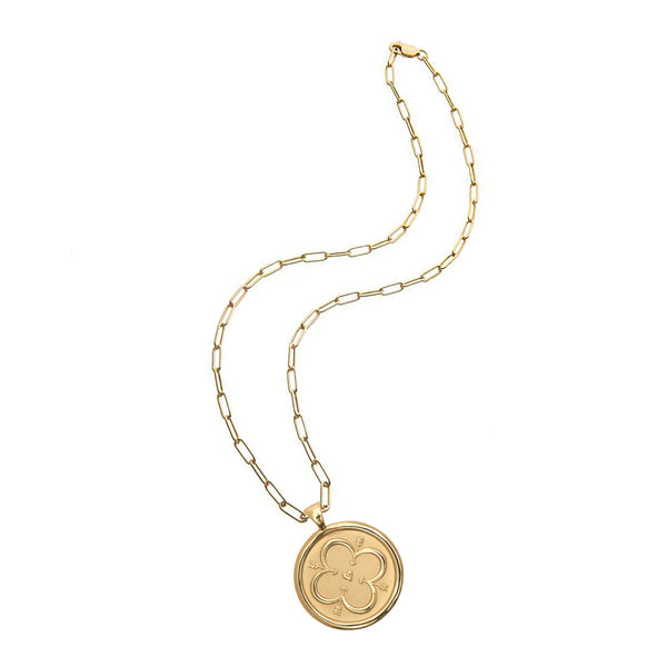 LOVE JW Original Pendant Coin 18" Drawn Link Chain