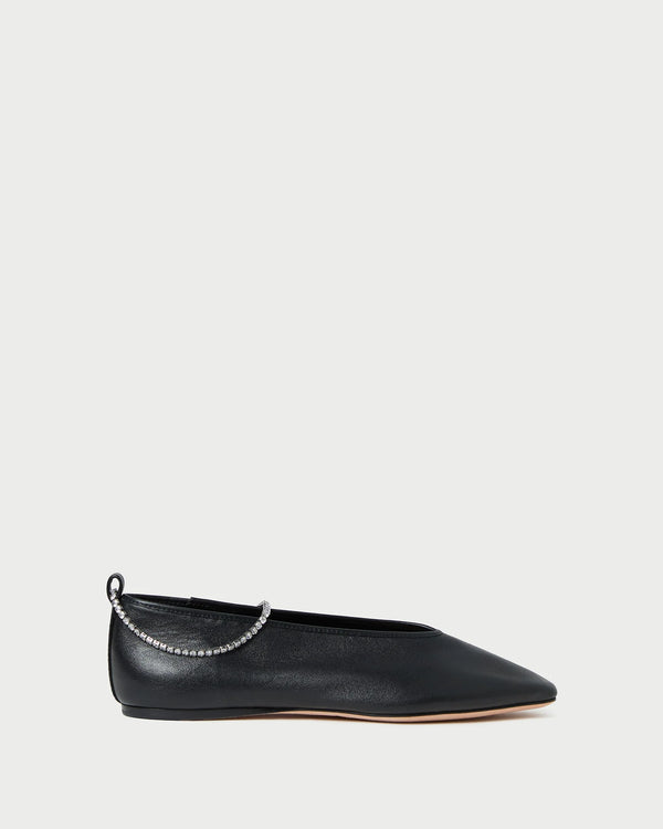 Emery Ballet Flat in Black/Crystal