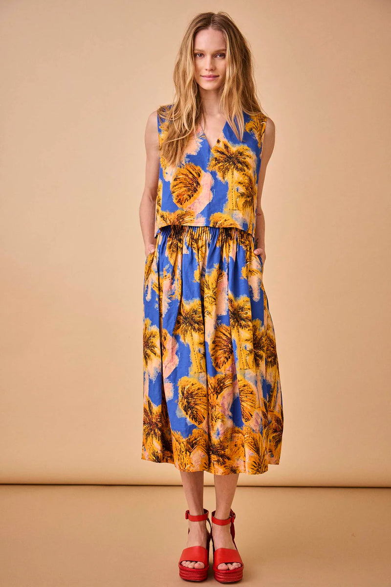 Fallon Skirt in Tropical Palm