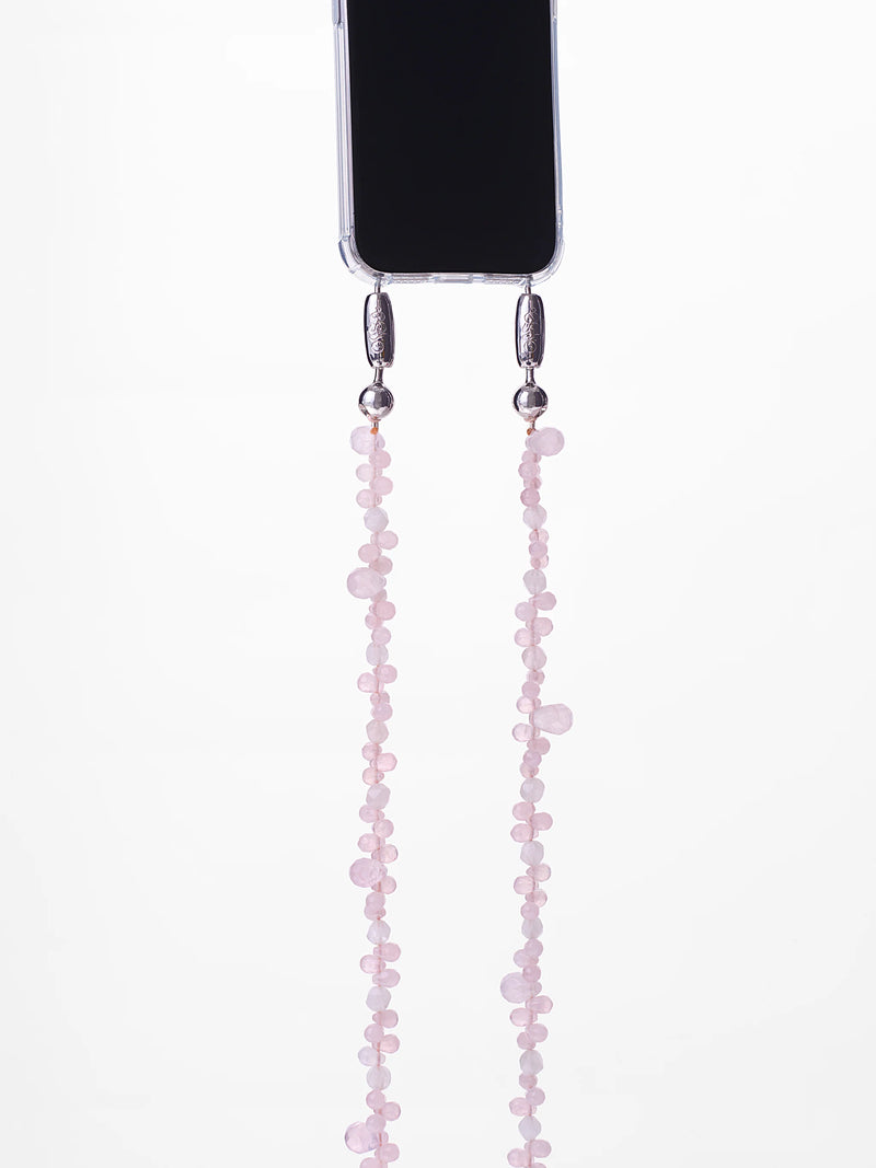 Faceted Gemstone Crossbody in Rose Quartz