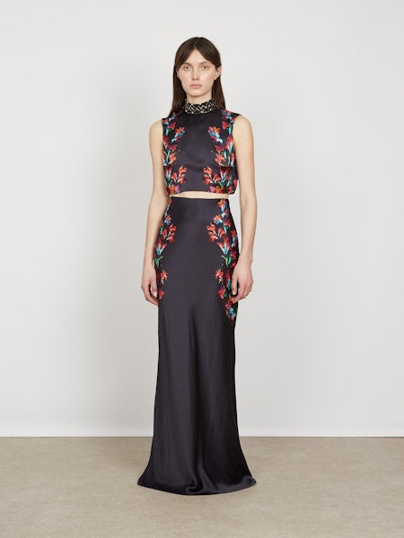 Carine Long Skirt in Aquarelle Trail