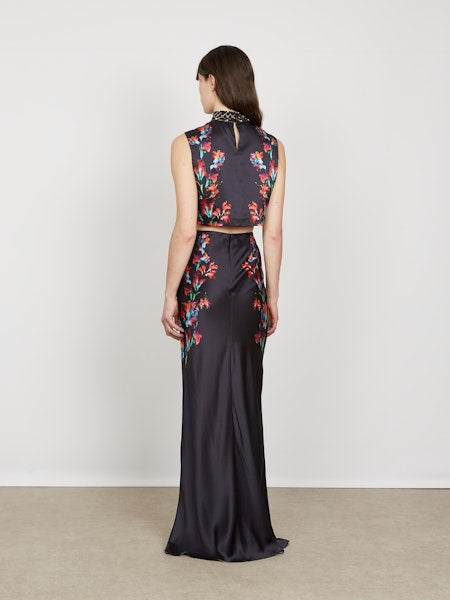 Carine Long Skirt in Aquarelle Trail