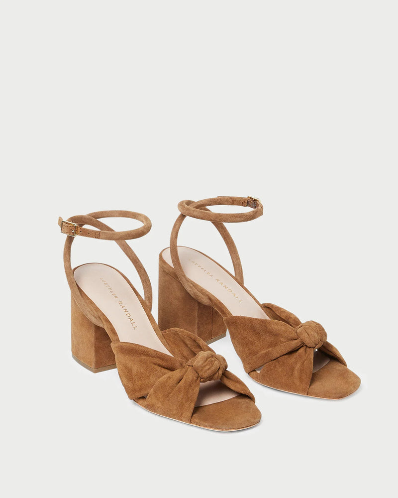 Fiamma Knot Mid Heel Sandal in Cacao