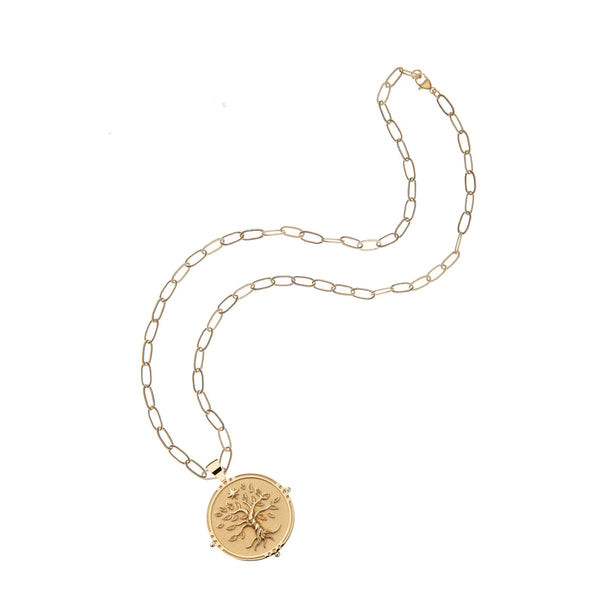 FAITH JW Original Pendant Coin with 18" Drawn Link Chain