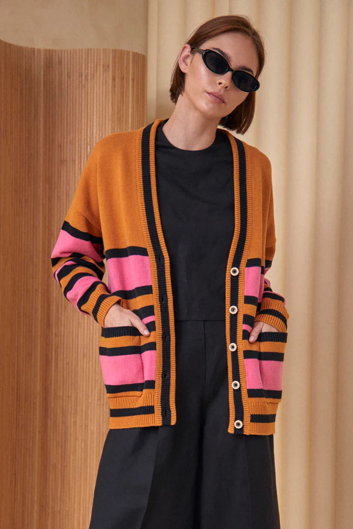 Farrah Sweater in Amber Stripe