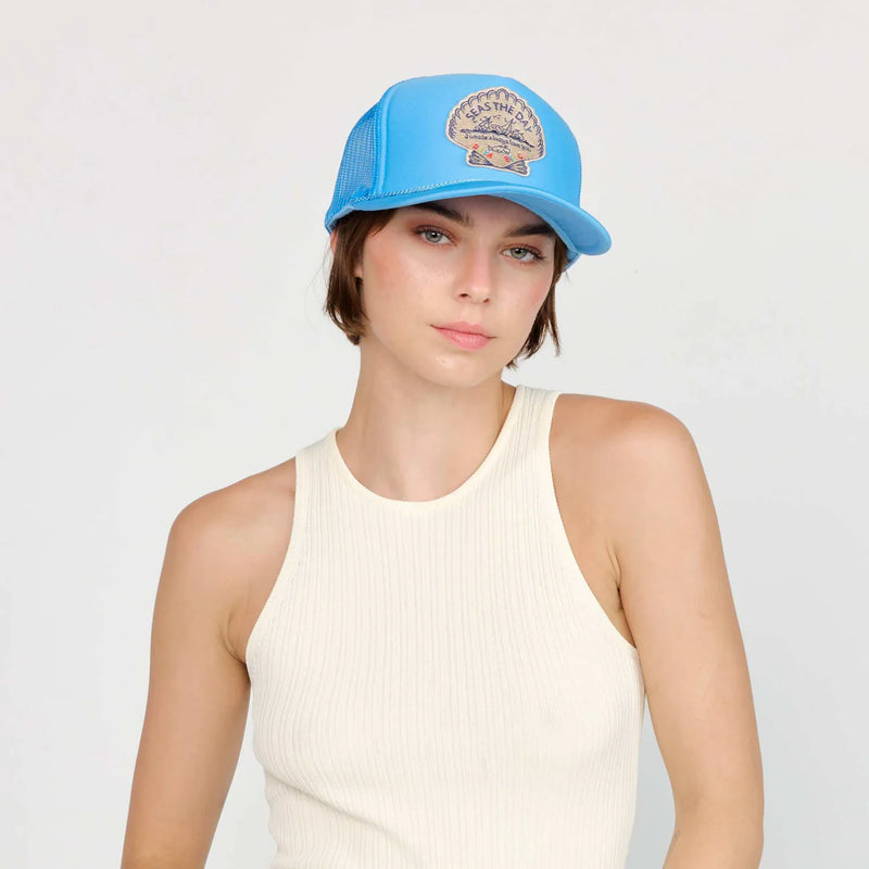 Sea the Day Trucker Hat in Azure