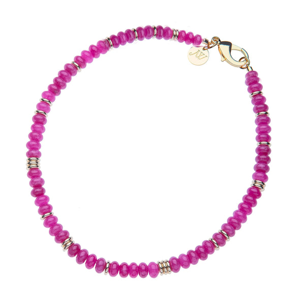 Gumdrop Beaded Necklace in Fuchsia