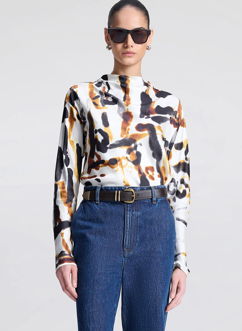 Georgia Top in Black/Camel