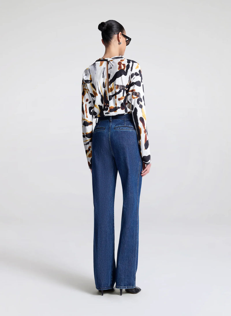 Georgia Top in Black/Camel