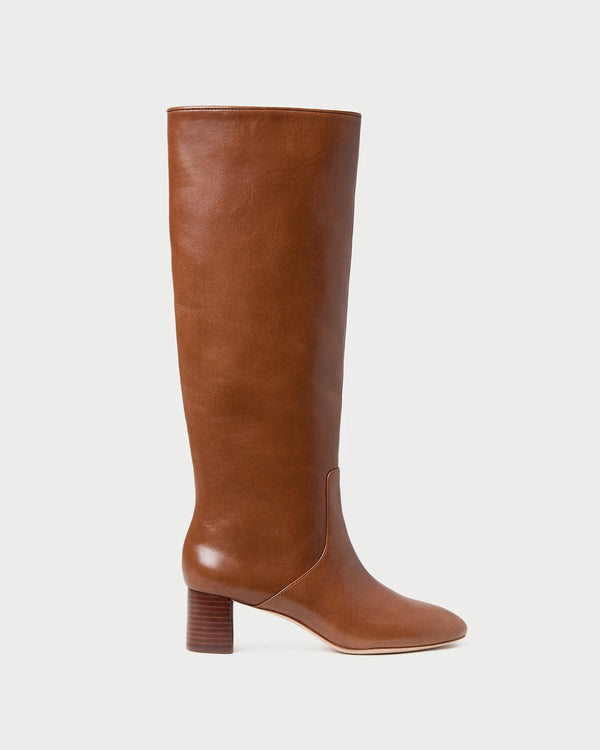 Gia Leather Tall Boot in Safari