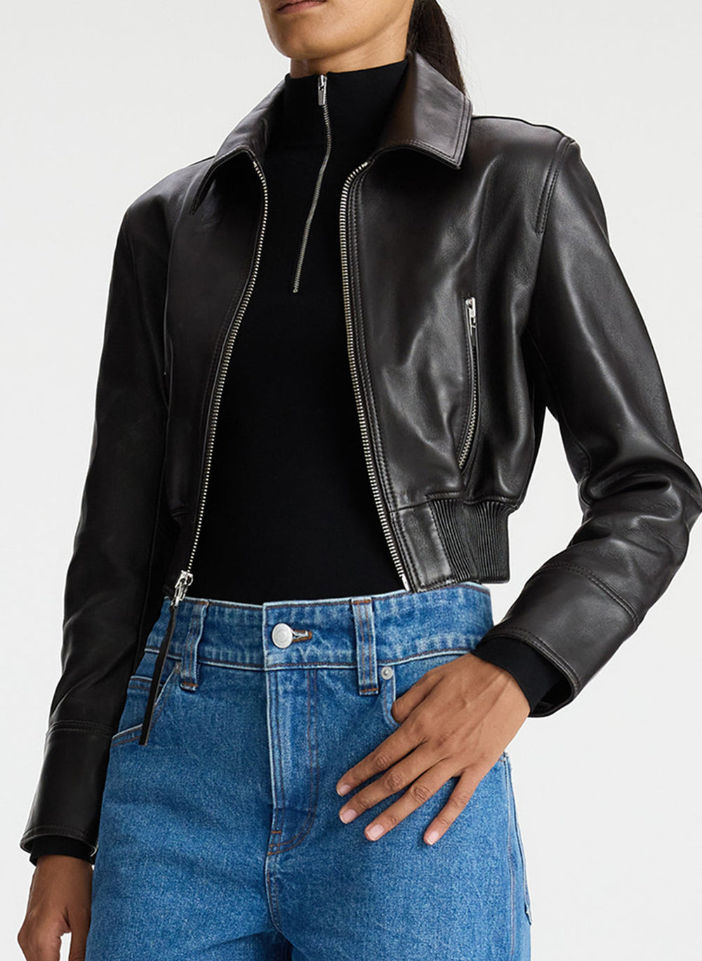 Harlow Leather Jacket in Ganache – Nines Apparel