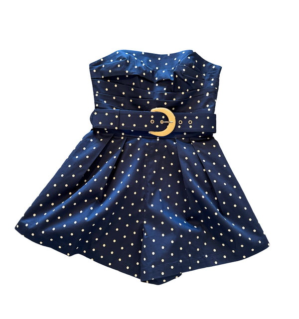 Victoria Romper in Dots Navy