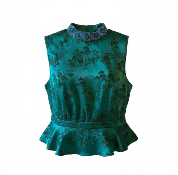 Fleur-B Top in Dark Emerald