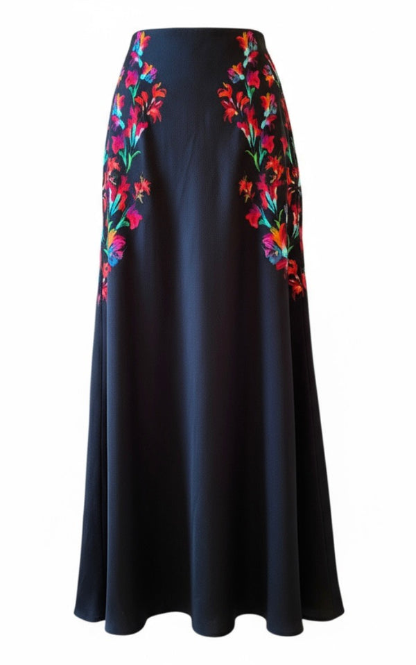 Carine Long Skirt in Aquarelle Trail