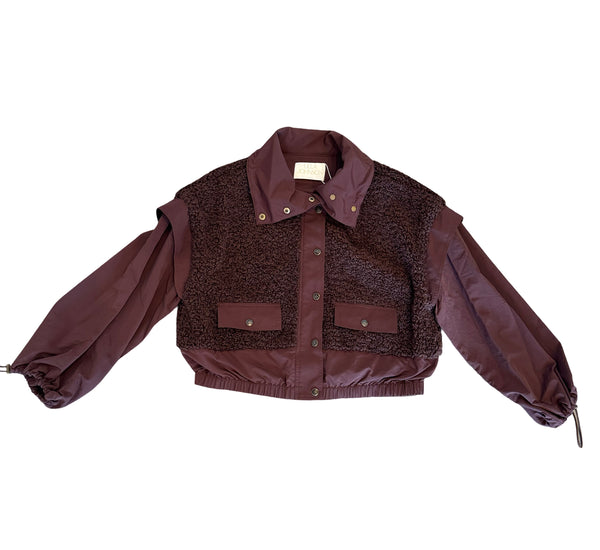 Aiden Teddy Fleece Jacket in Onyx