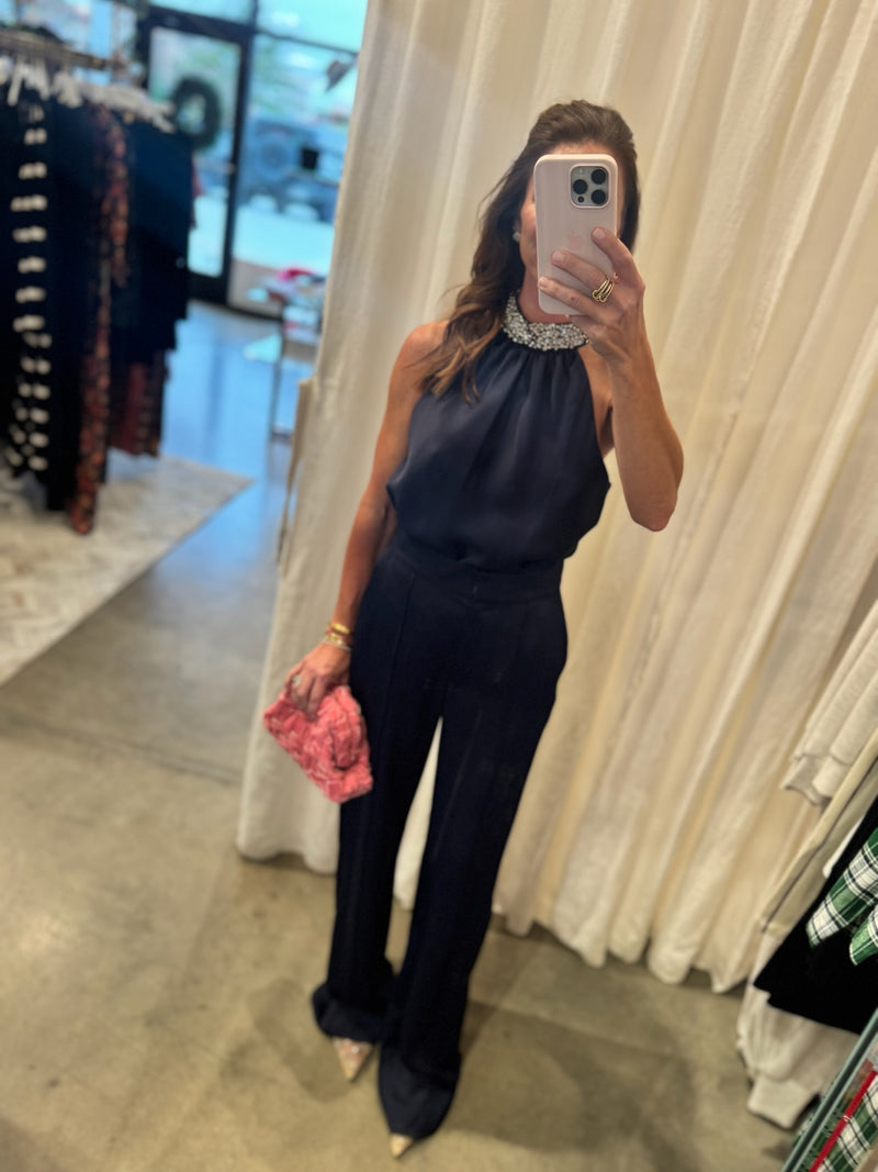 Kyra Wide Leg Pant in Midnight
