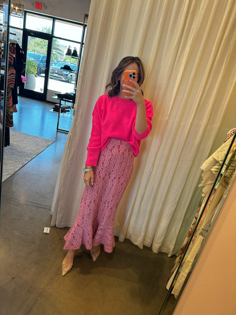 Alfie Sweater in Dayglo Pink