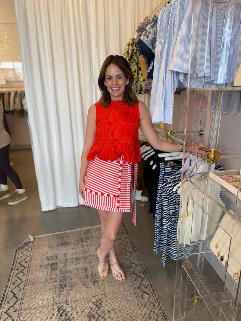 Bay Skirt in Poppy Stripe