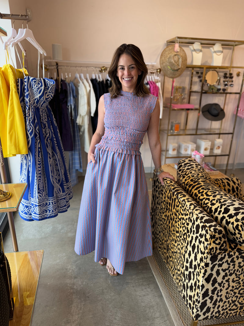 Louise Dress in Beach Stripe