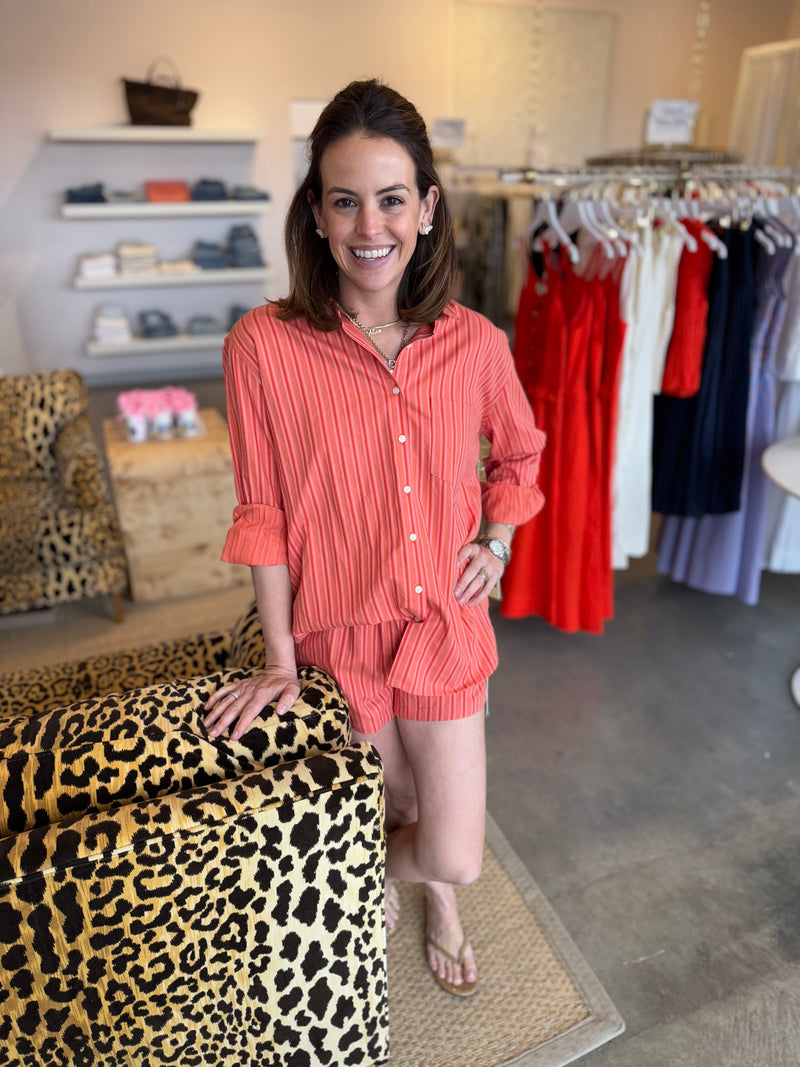 Rhea Short in Terracotta Stripe