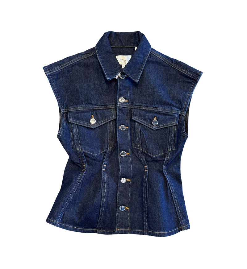 The Nipped Vest in Rinse