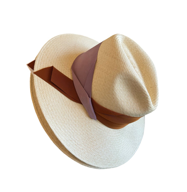 Gardenia Hat in Honey/Lavender