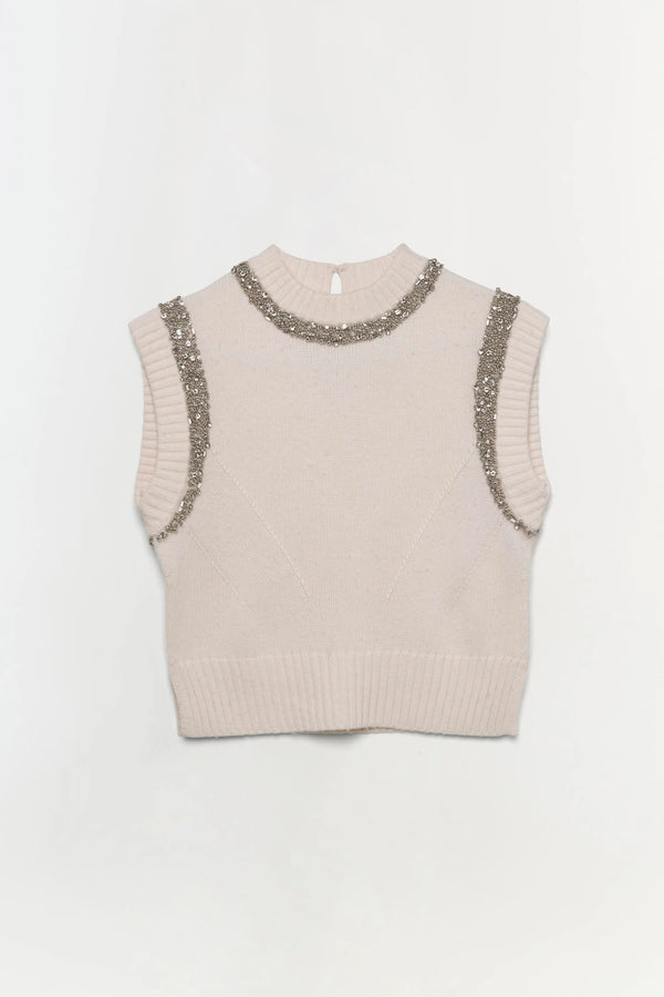 Joanae Pullover with Embellishment in Ivory