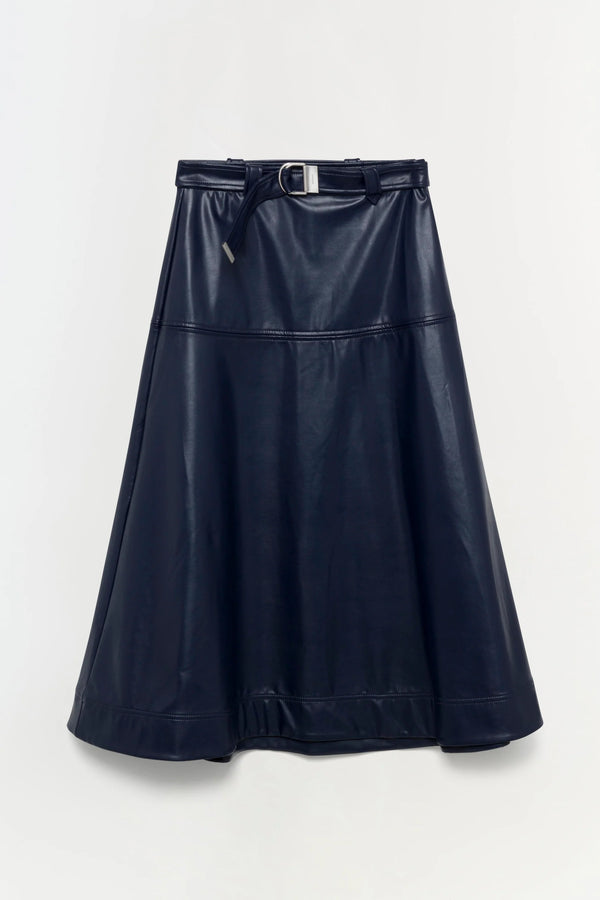 Mayson Belted Skirt in Midnight