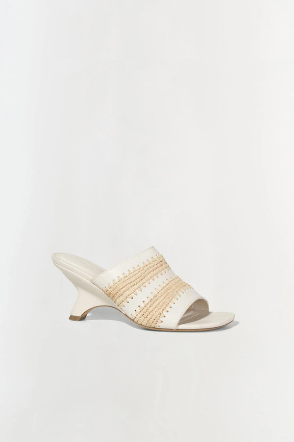 Shadow Mule Raffia Sandal in Cream