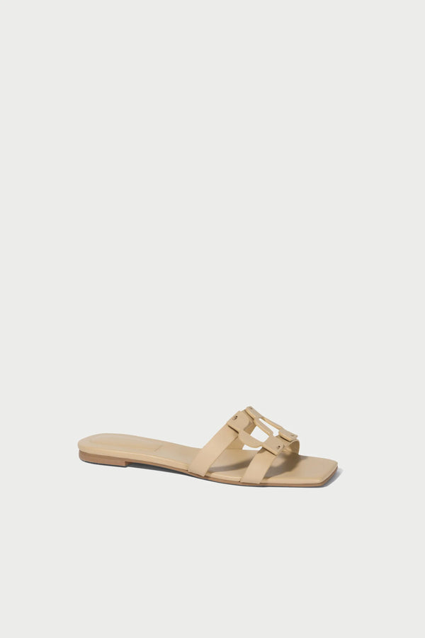 Simkhai Monogram Flat Slide in Camel