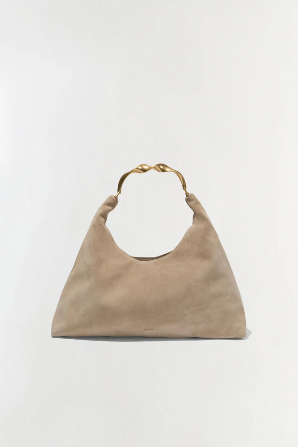 Nixi Suede Hobo Bag in Desert