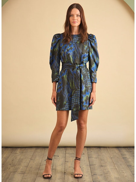 Sutton Dress in Blue Black