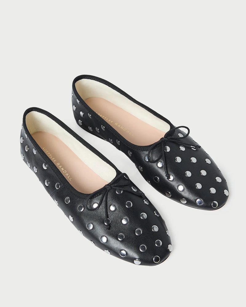 Landon Ballet Flat in Black/Silver