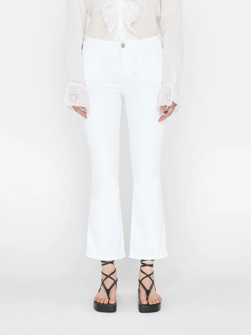 Le Crop Mini Boot Stiletto Hem in Blanc