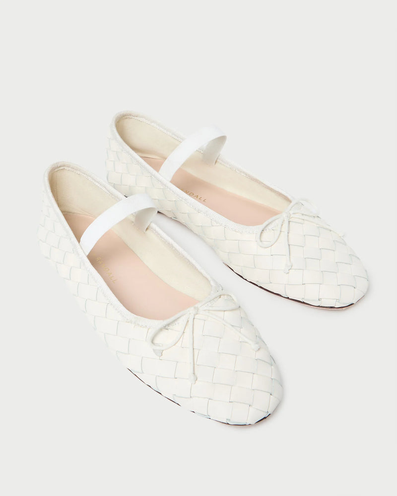 Leonie Woven Ballet Flat in Cream