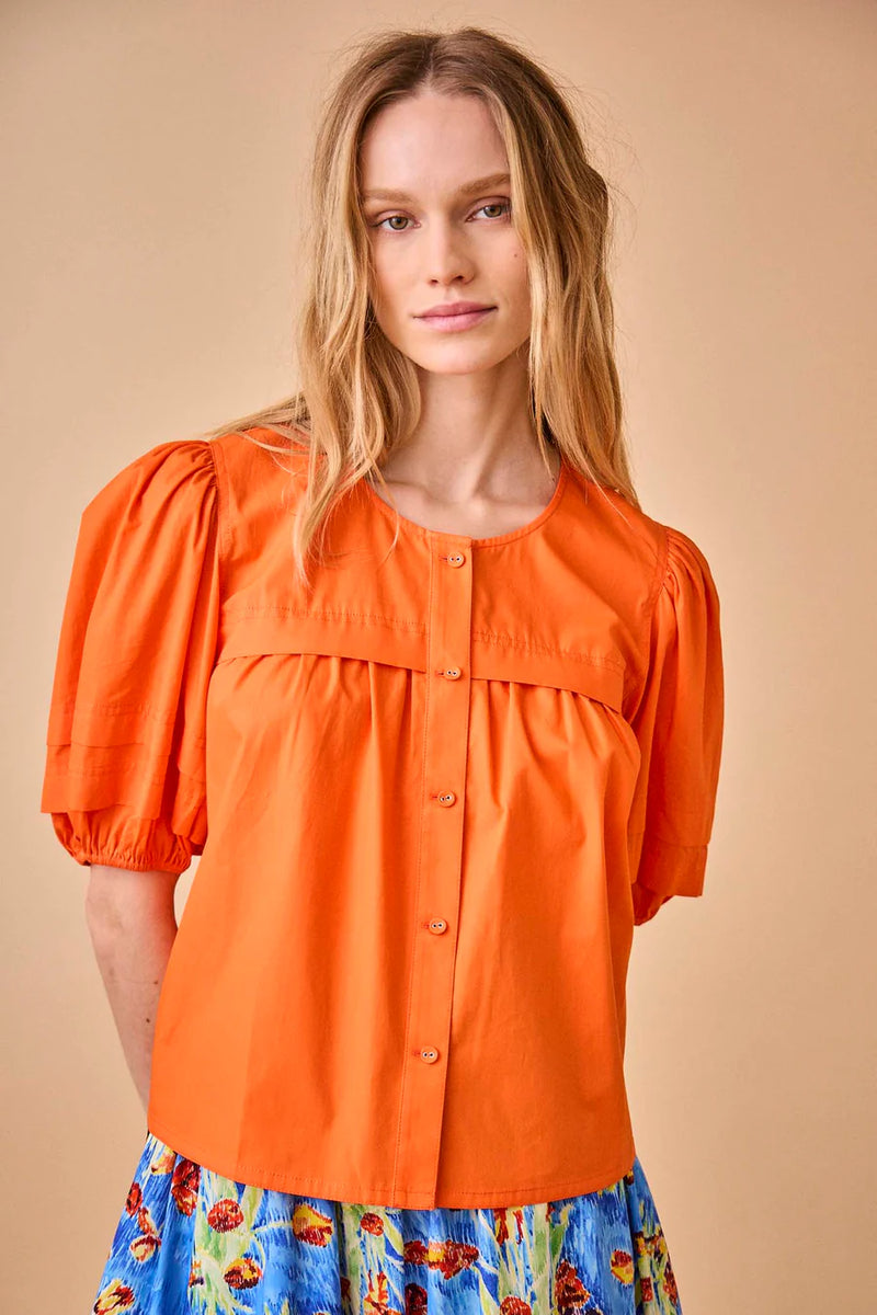 Leanna Blouse in Vermillion