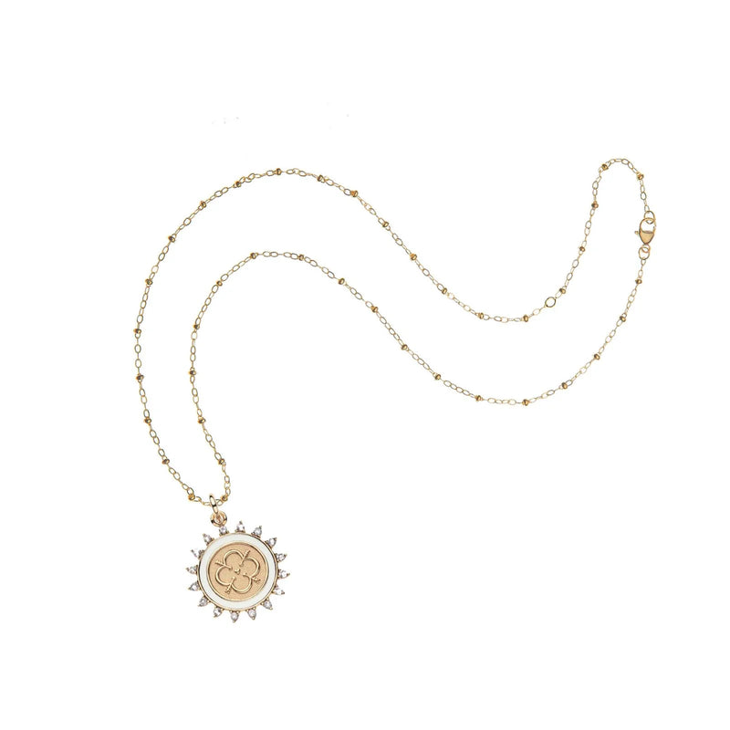 LOVE Petite Embellished Coin - 16-18" Satellite Chain