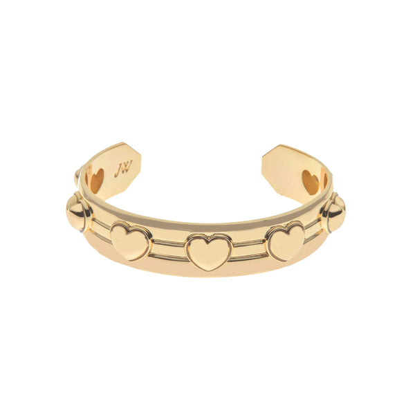 LOVE Set In Stone Heart Cuff in Gold