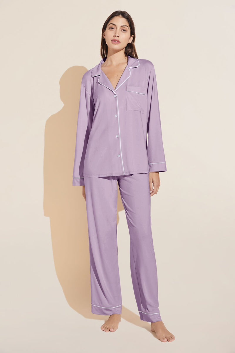 Gisele Long PJ Set in Lavender/Ivory