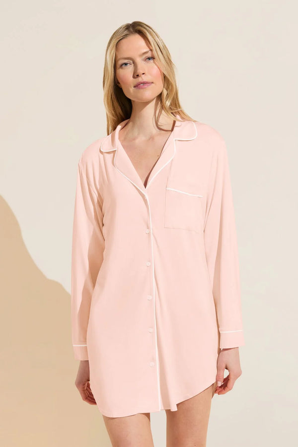 Gisele Sleepshirt in Petal Pink / Ivory