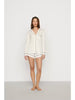 Gisele Long Sleeve/Short PJ Set in Ivory/Navy