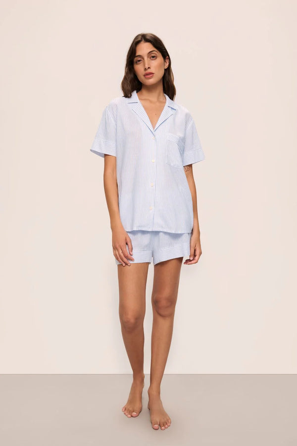 Nautico Shortie PJ Set in White / Cornflower Blue