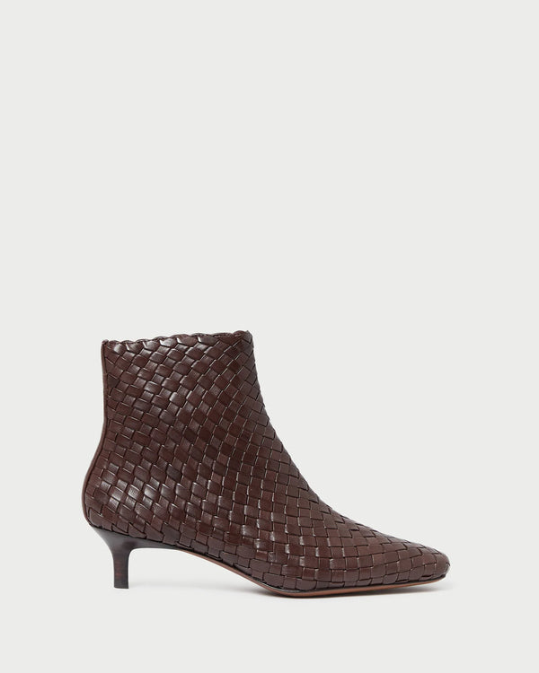 Marcella Espresso Woven Ankle Boot