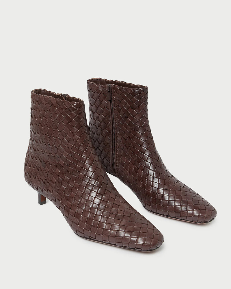 Marcella Espresso Woven Ankle Boot