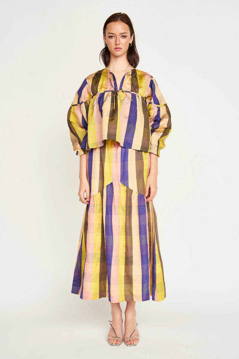 Silverton Blouse in Citron Plaid