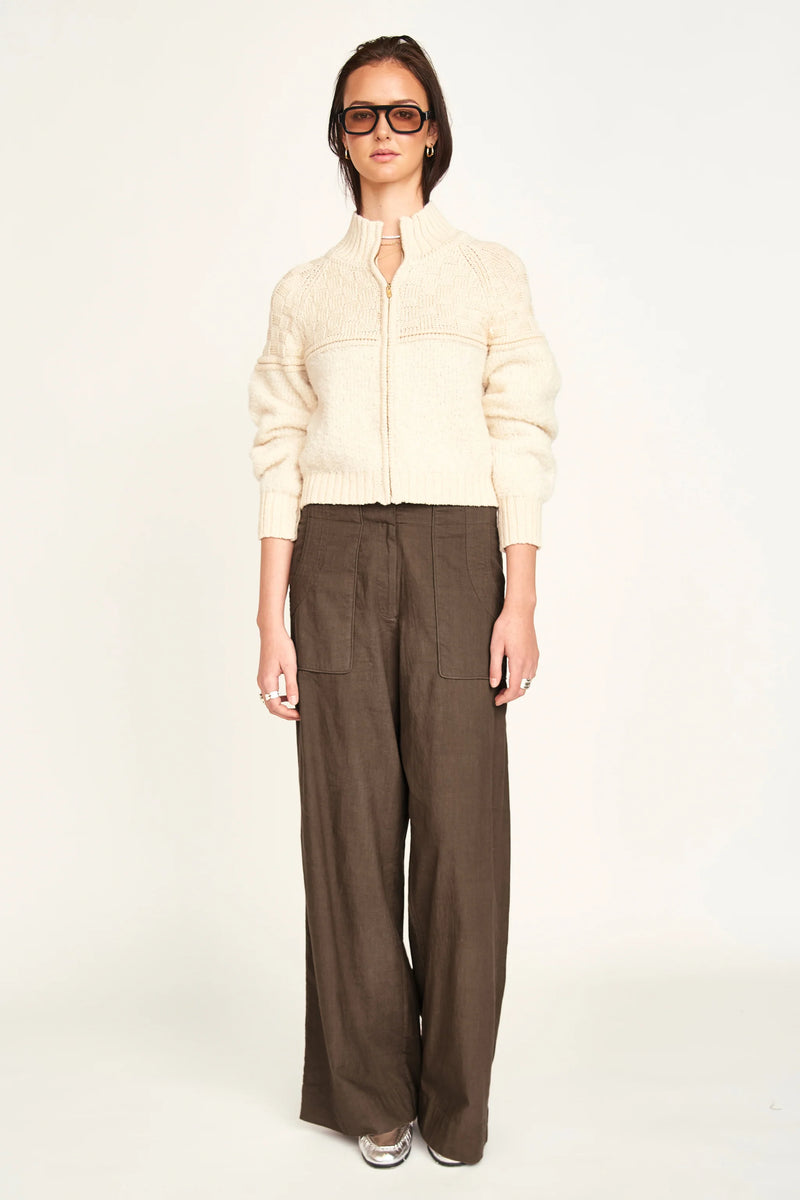 Klosters Zip Sweater in Alabaster